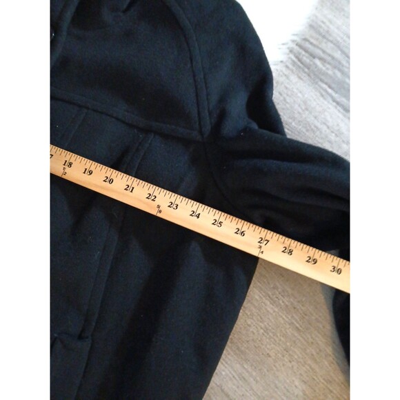 NWOT Ulla Popken Women's Size XXL Black Button-Up Wool Blend Mid-Length Pea Coat - Picture 6 of 9
